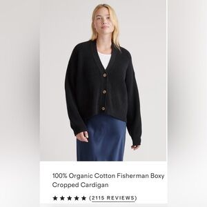 Quince black Black Fisherman Cropped Cardigan